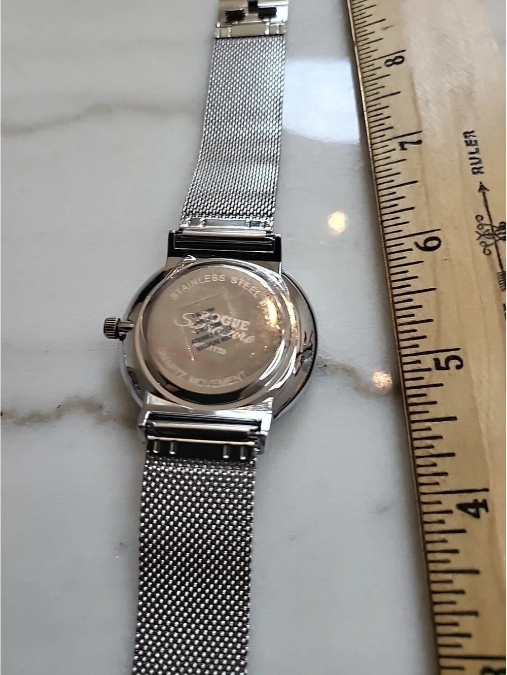Rogue Signature Watch Silver With Blue Face Mesh Band Stainless Steel